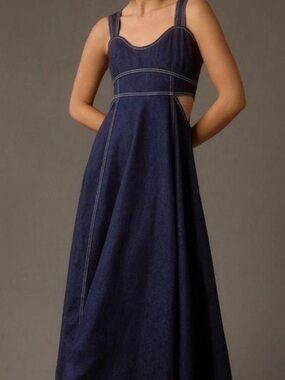 Anthropology Blue Denim Dress